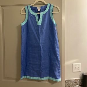 LINEN blue and teal dress